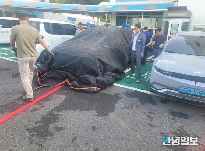 안성시, EV공용차량 충전시설 화재진압 대응훈련 실시