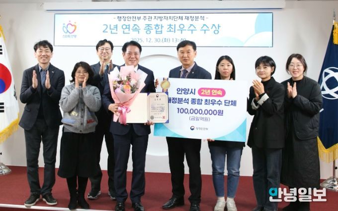 안양시, 행안부 지방재정분석 2년 연속 ‘종합 최우수’