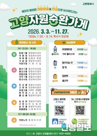 고양자원순환가게 운영 안내문