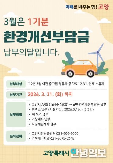 ‘3월은 환경개선부담금 납부의 달’ 홍보문