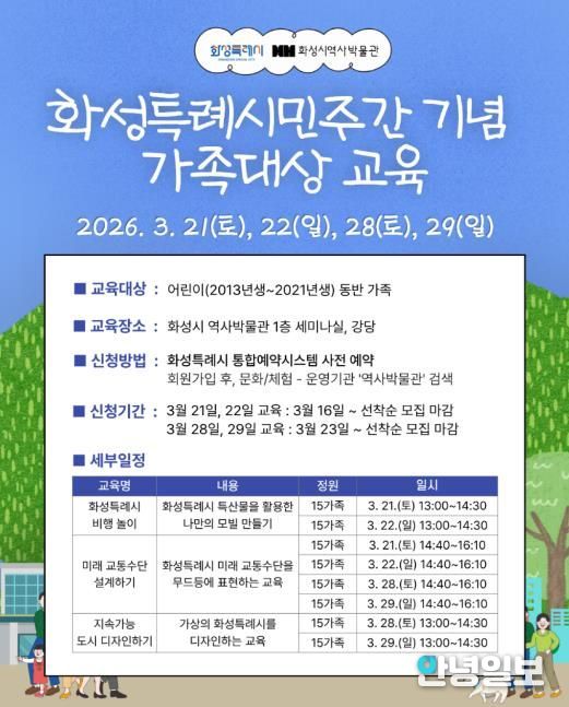 화성시 역사박물관 화성특례시민주간 기념 교육 홍보 포스터