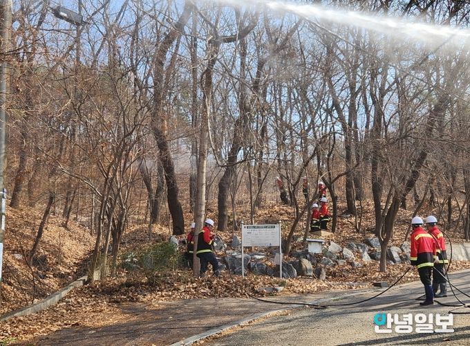안성시, 산불 대응 유관기관 합동 소방훈련 실시