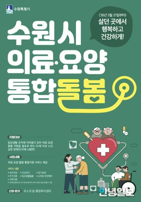 수원시 ‘의료·요양 통합돌봄’ 사업 홍보물